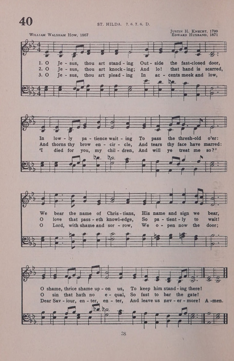 Student Volunteer Hymnal page 38