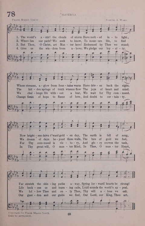 Student Volunteer Hymnal page 69