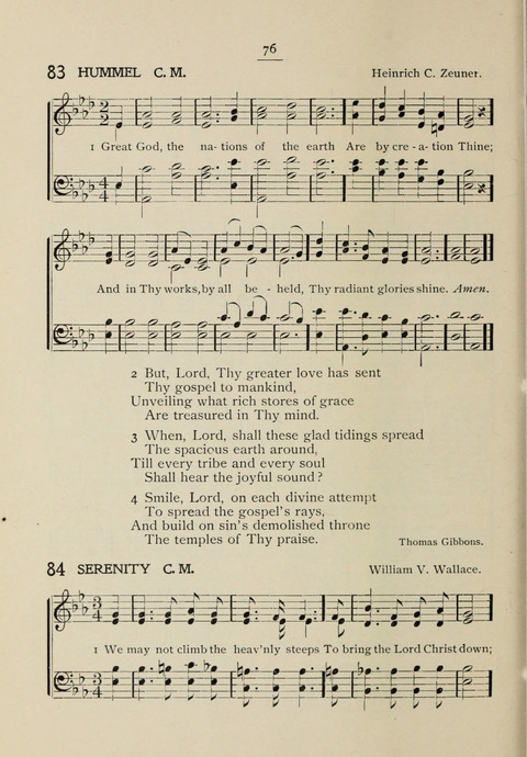 Student Volunteer Hymnal: Sixth International Convention, Rochester, New York page 72