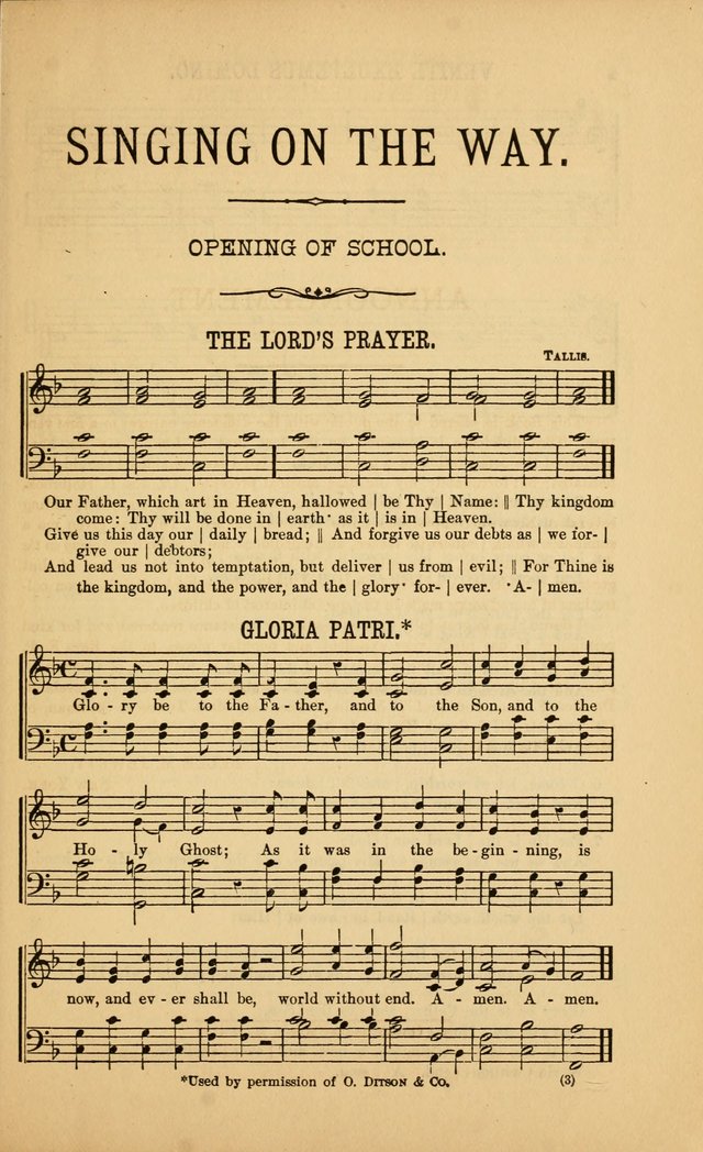 Singing on the Way: a collection of hymns and tunes for Sunday schools, social worship and congregations page 3