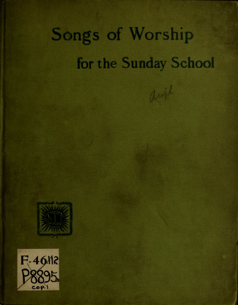 Songs of Worship: for the Sunday School page cover