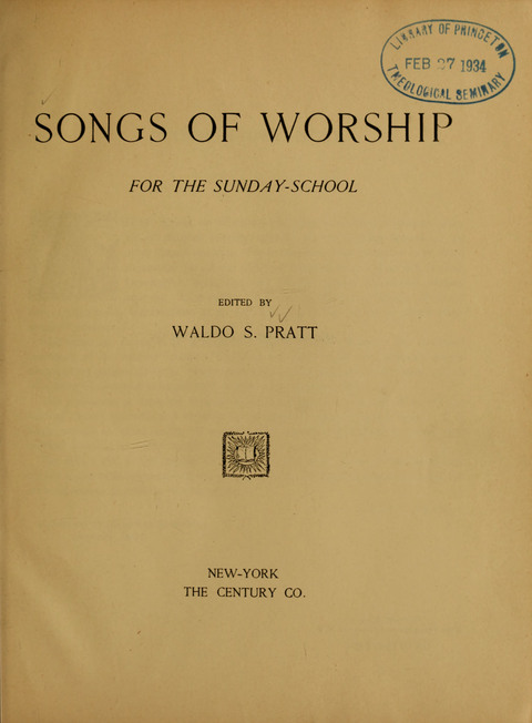 Songs of Worship: for the Sunday School page vi