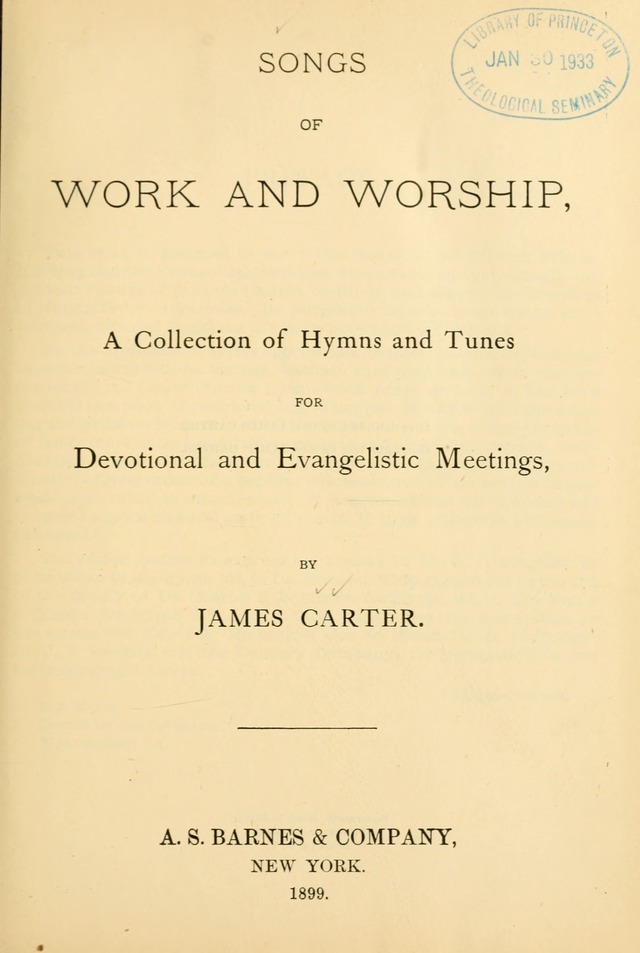 Songs of Work and Worship: a collection of hymns and tunes for devotional and evangelistic meetings page 6