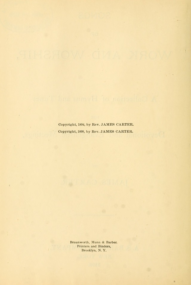 Songs of Work and Worship: a collection of hymns and tunes for devotional and evangelistic meetings page 7