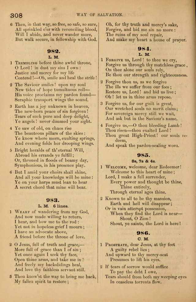 Songs of the Church: or, hymns and tunes for Christian worship page 308