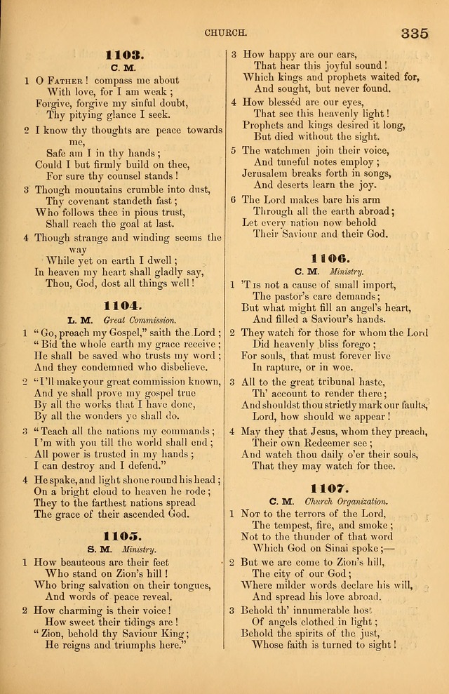 Songs of the Church: or, hymns and tunes for Christian worship page 335