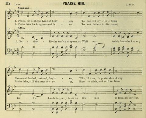 Songs of Gratitude: a cluster of new melodies for Sunday schools and worshiping assemblies page 112