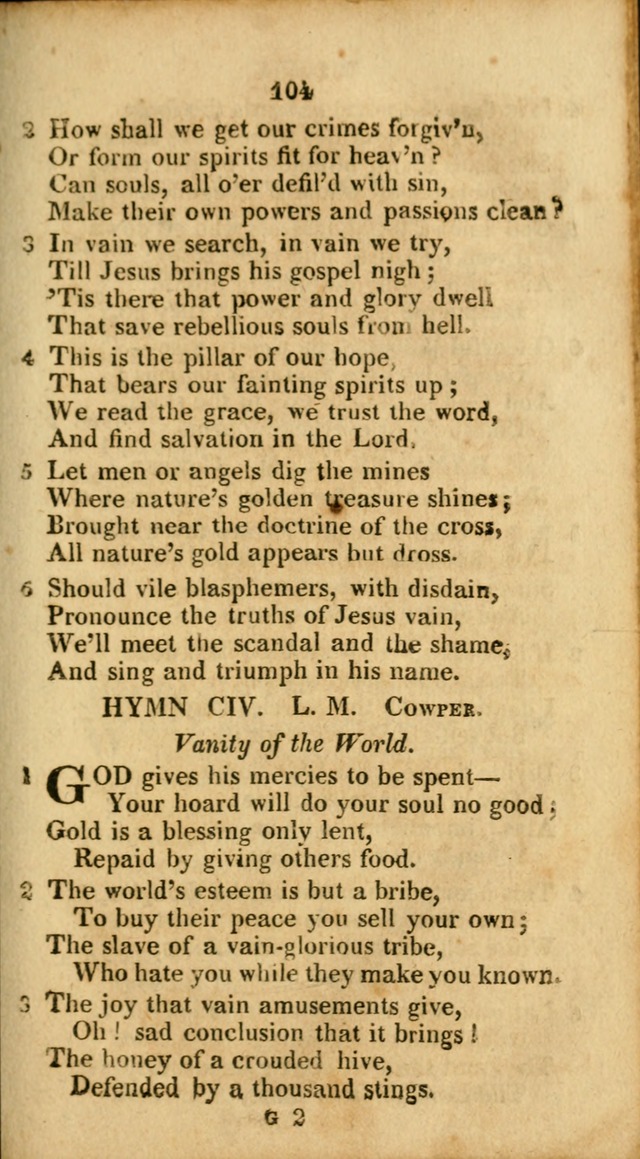 A Selection of Hymns for the use of social religious meetings, and for private devotions 2d ed. page 74