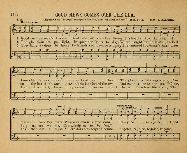 Songs of the Kingdom: a choice collection of songs and hymns for the Sunday school and other social services page 106