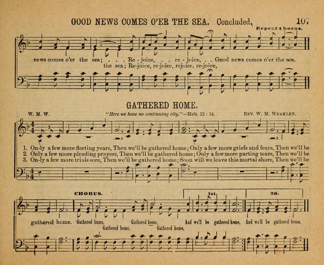 Songs of the Kingdom: a choice collection of songs and hymns for the Sunday school and other social services page 107