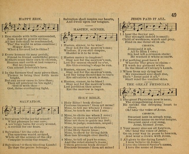 Songs of the Kingdom: a choice collection of songs and hymns for the Sunday school and other social services page 49