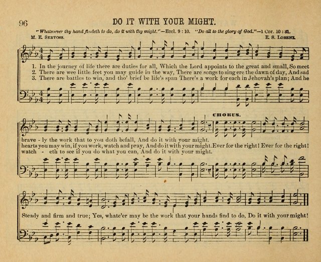 Songs of the Kingdom: a choice collection of songs and hymns for the Sunday school and other social services page 96