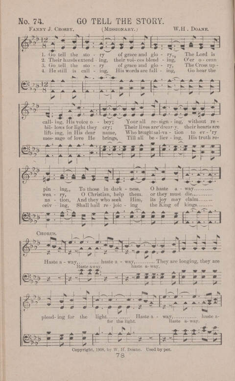 Songs of Life and Light: for the Service of Song in Christian Work and Worship page 78