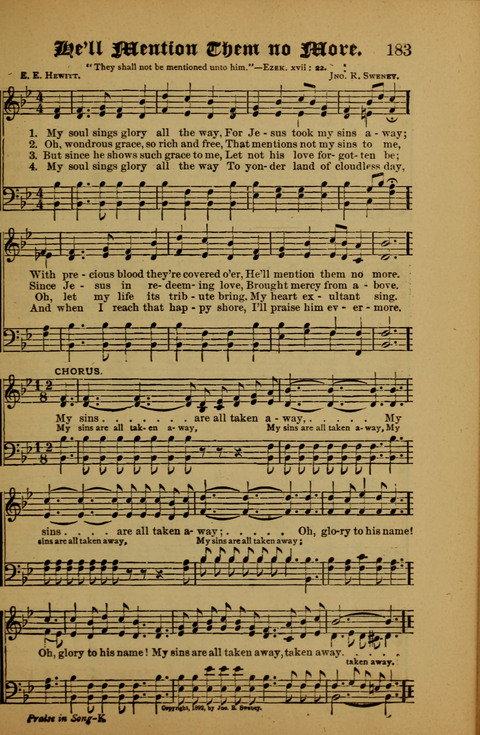 Songs of Love and Praise: for use in meetings & Christian worship & work page 183