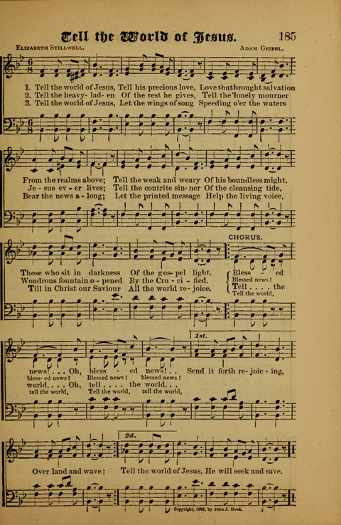 Songs of Love and Praise: for use in meetings & Christian worship & work page 185