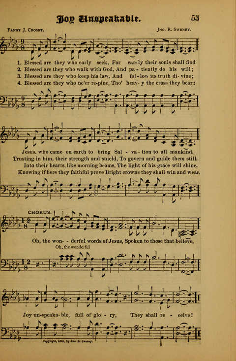 Songs of Love and Praise: for use in meetings & Christian worship & work page 53