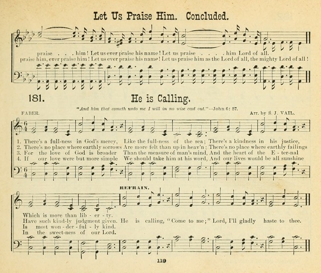 Songs of the Morning: a choice collection of songs and hymns for the Sunday school and other social services page 120