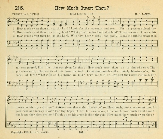 Songs of the Morning: a choice collection of songs and hymns for the Sunday school and other social services page 152