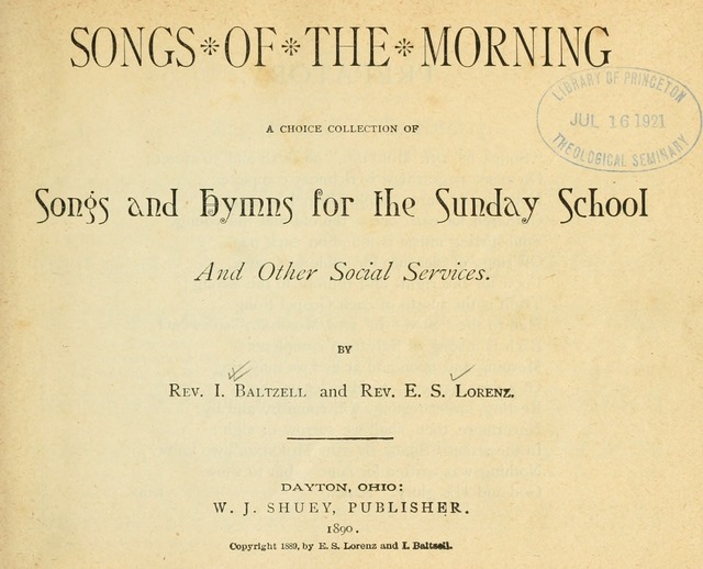 Songs of the Morning: a choice collection of songs and hymns for the Sunday school and other social services page 2