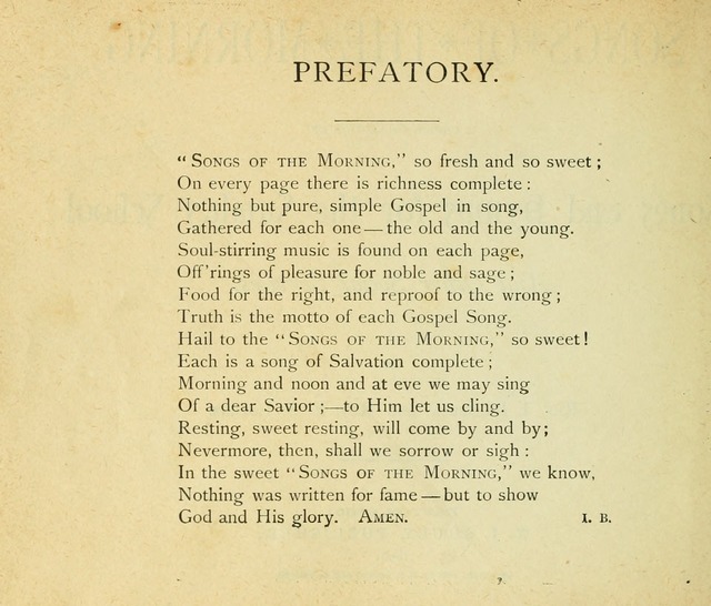 Songs of the Morning: a choice collection of songs and hymns for the Sunday school and other social services page 3