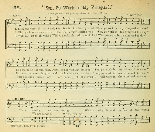 Songs of the Morning: a choice collection of songs and hymns for the Sunday school and other social services page 65