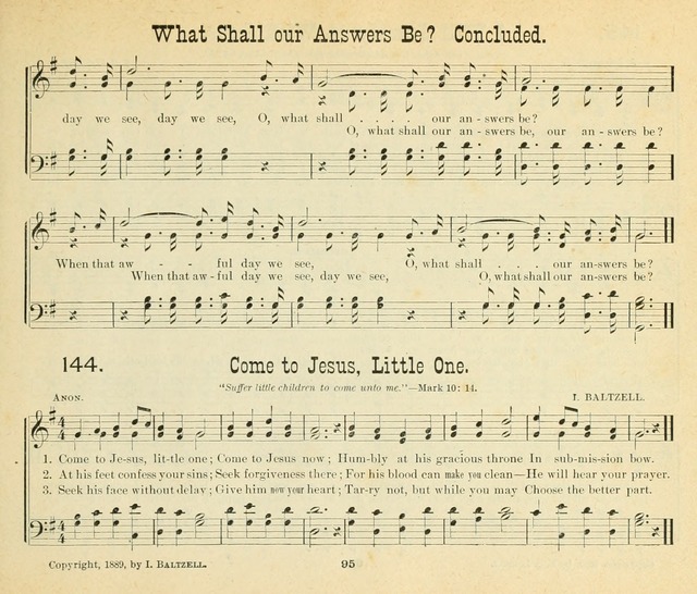 Songs of the Morning: a choice collection of songs and hymns for the Sunday school and other social services page 96