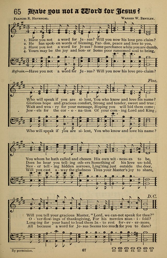 Songs of the New Life: with Songs of Redeeming Love Combined: for use in gospel meetings, etc. page 67