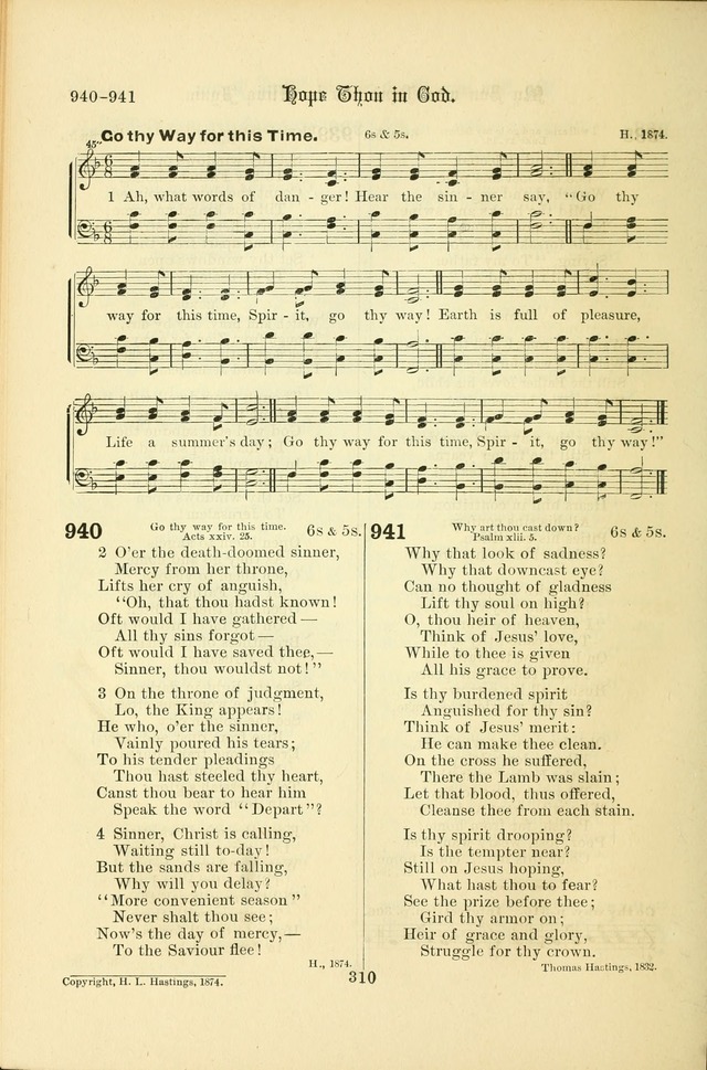 Songs of Pilgrimage: a hymnal for the churches of Christ (2nd ed.) page 310