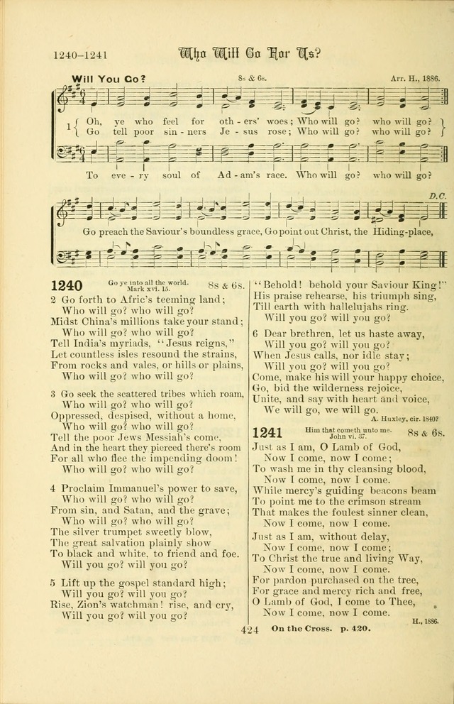 Songs of Pilgrimage: a hymnal for the churches of Christ (2nd ed.) page 424