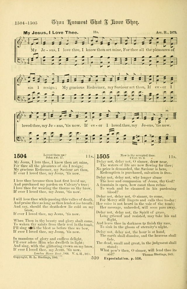 Songs of Pilgrimage: a hymnal for the churches of Christ (2nd ed.) page 520