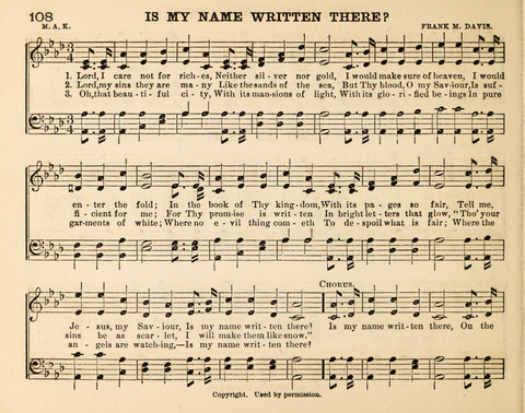 Songs of Promise: for Sunday schools, prayer, praise, and conference meetings page 108