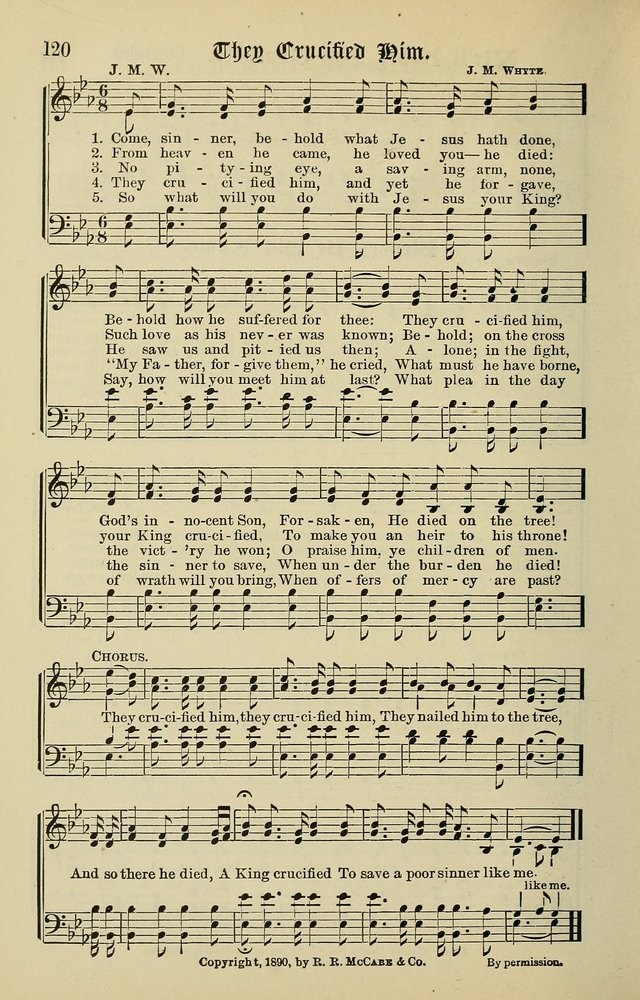 Songs of the Peacemaker: a collection of sacred songs and hymns for use in all services of the church, Sunday-school, home circle, and all kinds of evangelistic work page 120