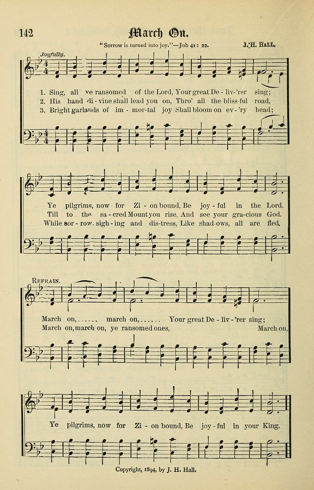 Songs of the Peacemaker: a collection of sacred songs and hymns for use in all services of the church, Sunday-school, home circle, and all kinds of evangelistic work page 142