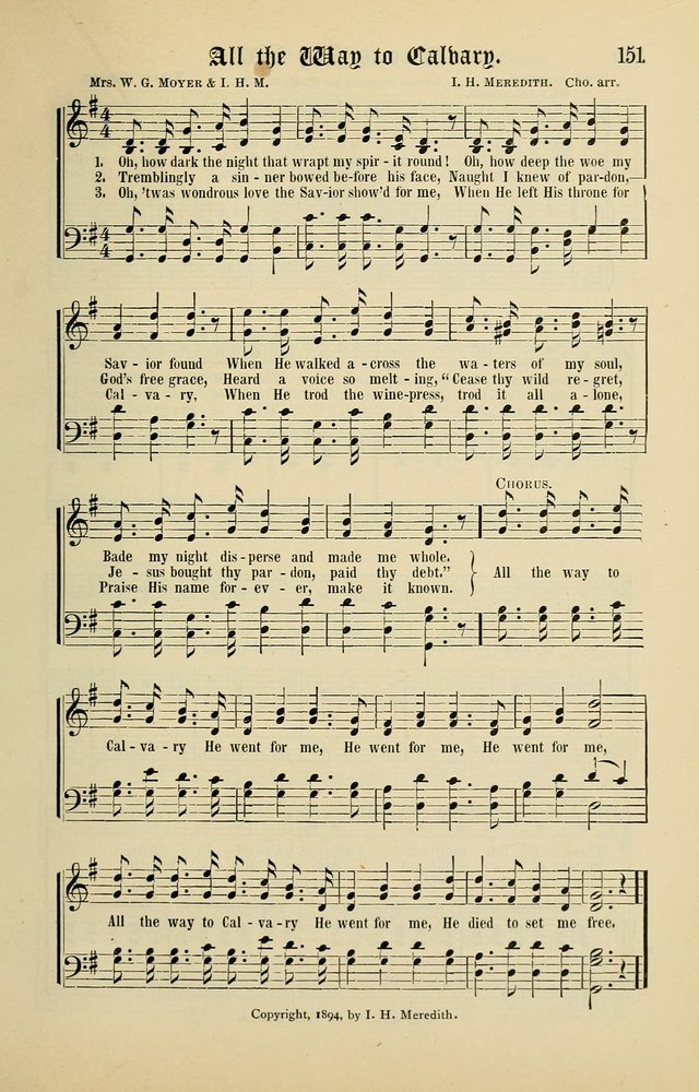 Songs of the Peacemaker: a collection of sacred songs and hymns for use in all services of the church, Sunday-school, home circle, and all kinds of evangelistic work page 151