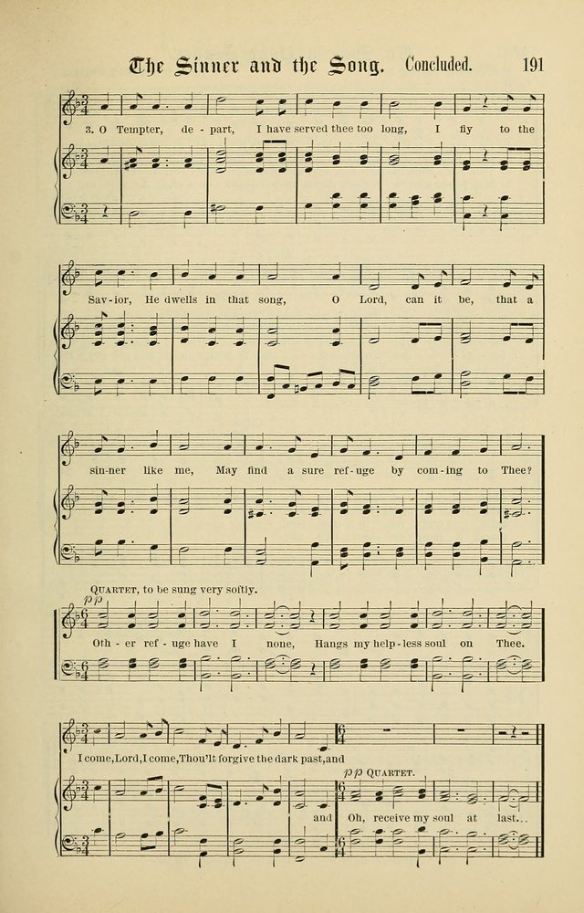 Songs of the Peacemaker: a collection of sacred songs and hymns for use in all services of the church, Sunday-school, home circle, and all kinds of evangelistic work page 191