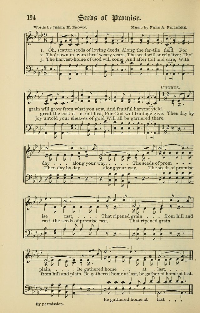 Songs of the Peacemaker: a collection of sacred songs and hymns for use in all services of the church, Sunday-school, home circle, and all kinds of evangelistic work page 194