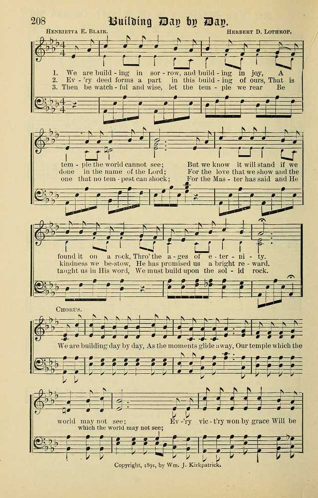 Songs of the Peacemaker: a collection of sacred songs and hymns for use in all services of the church, Sunday-school, home circle, and all kinds of evangelistic work page 208