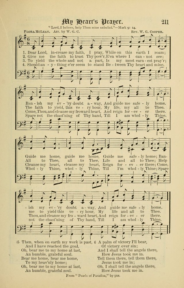 Songs of the Peacemaker: a collection of sacred songs and hymns for use in all services of the church, Sunday-school, home circle, and all kinds of evangelistic work page 211