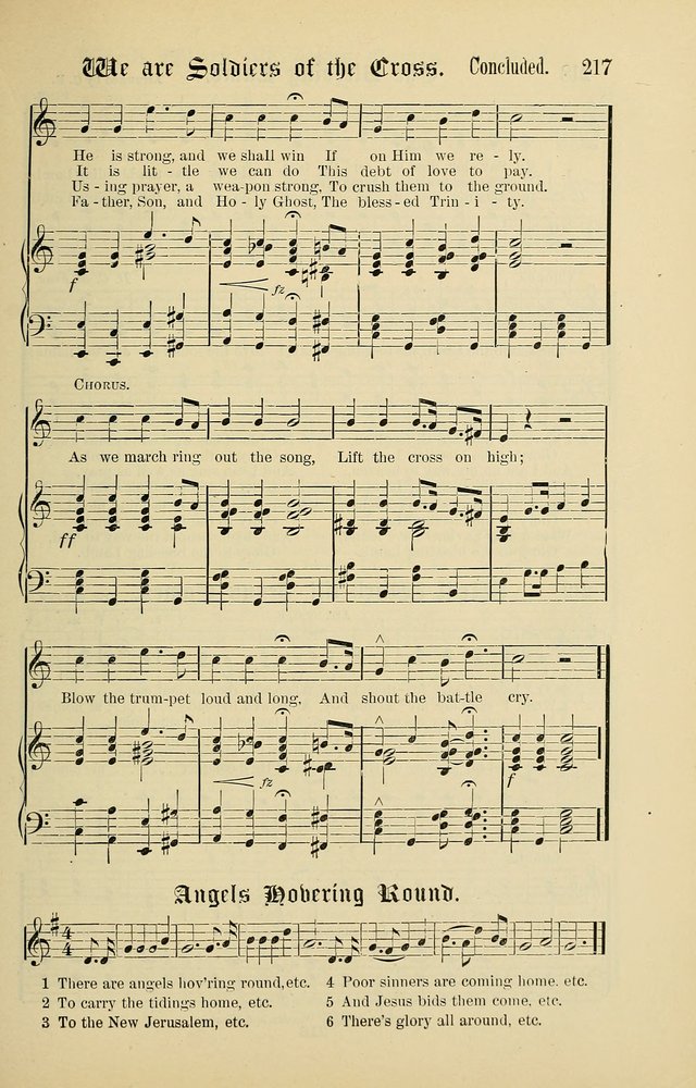 Songs of the Peacemaker: a collection of sacred songs and hymns for use in all services of the church, Sunday-school, home circle, and all kinds of evangelistic work page 217