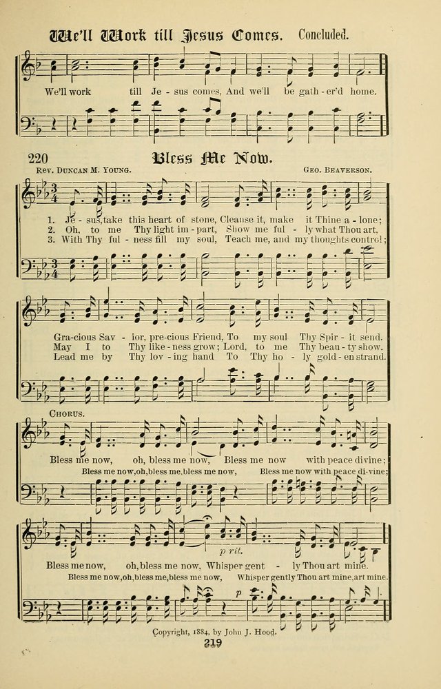 Songs of the Peacemaker: a collection of sacred songs and hymns for use in all services of the church, Sunday-school, home circle, and all kinds of evangelistic work page 219