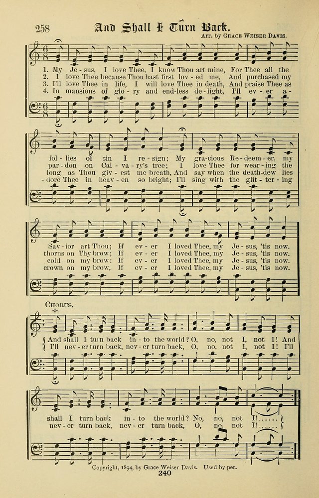 Songs of the Peacemaker: a collection of sacred songs and hymns for use in all services of the church, Sunday-school, home circle, and all kinds of evangelistic work page 240