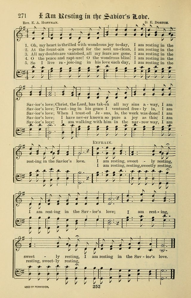 Songs of the Peacemaker: a collection of sacred songs and hymns for use in all services of the church, Sunday-school, home circle, and all kinds of evangelistic work page 252