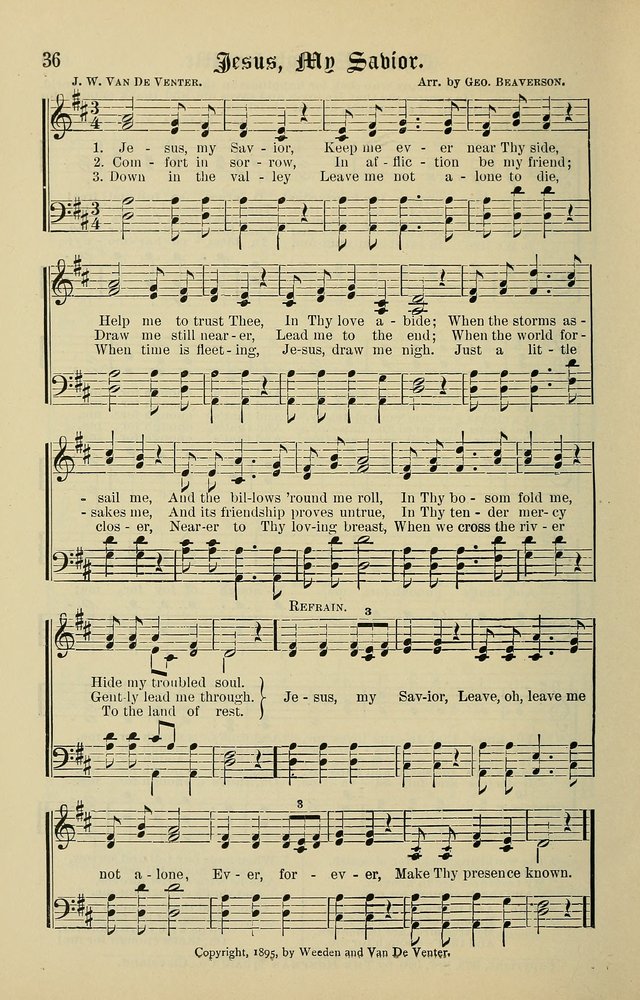 Songs of the Peacemaker: a collection of sacred songs and hymns for use in all services of the church, Sunday-school, home circle, and all kinds of evangelistic work page 36