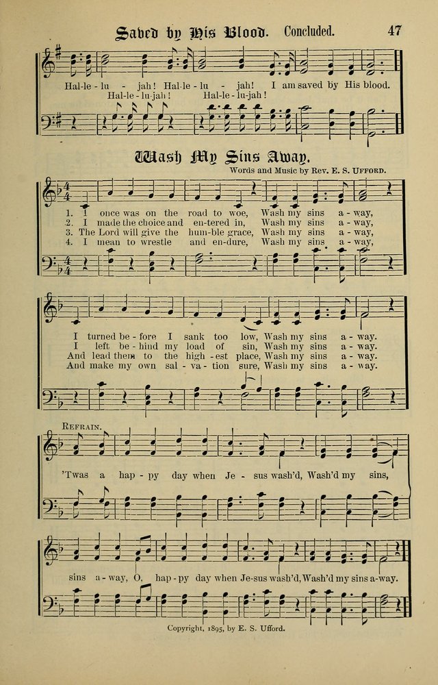 Songs of the Peacemaker: a collection of sacred songs and hymns for use in all services of the church, Sunday-school, home circle, and all kinds of evangelistic work page 47