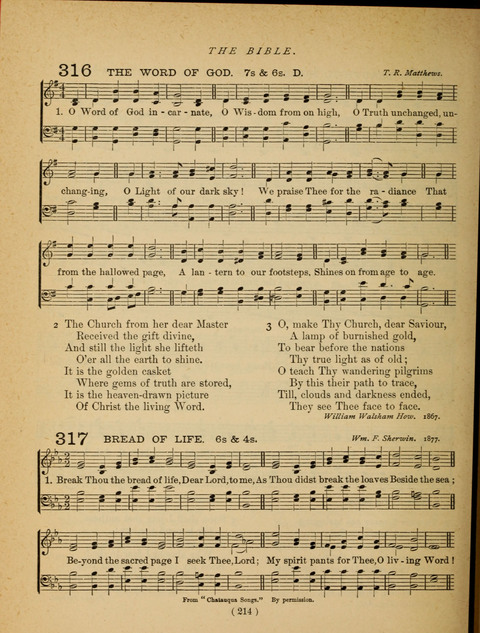 Songs of Praise and Prayer: for the Sunday-school and social meeting page 216