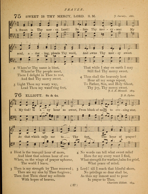 Songs of Praise and Prayer: for the Sunday-school and social meeting page 57