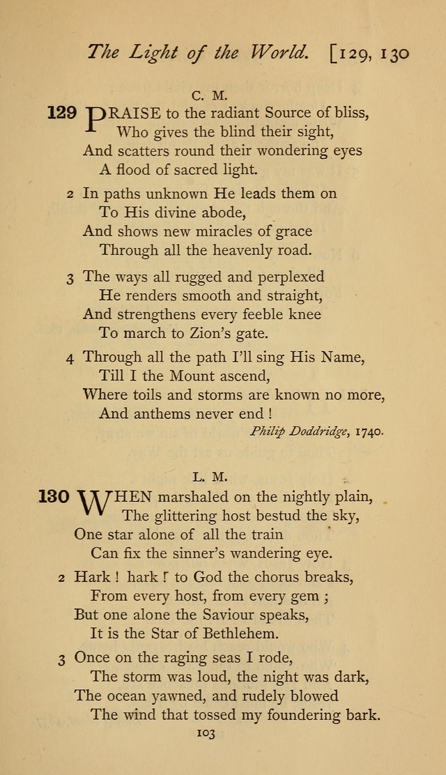 The Sacrifice of Praise. psalms, hymns, and spiritual songs designed for public worship and private devotion, with notes on the origin of hymns. page 103