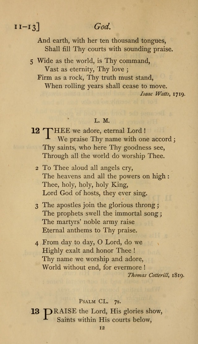 The Sacrifice of Praise. psalms, hymns, and spiritual songs designed for public worship and private devotion, with notes on the origin of hymns. page 12