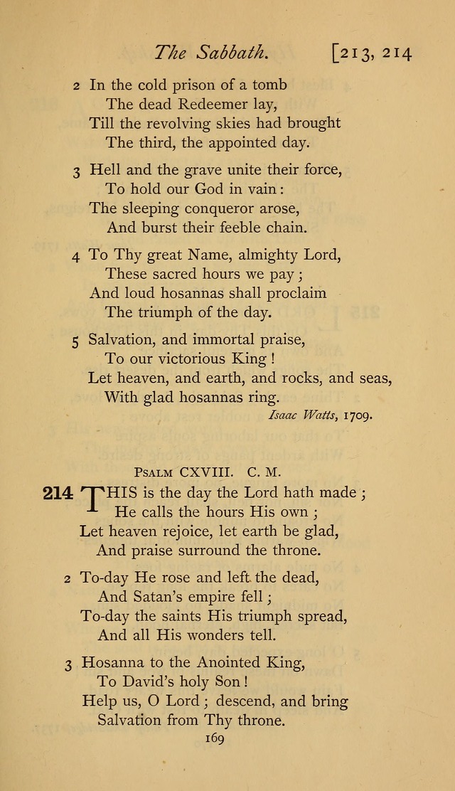 The Sacrifice of Praise. psalms, hymns, and spiritual songs designed for public worship and private devotion, with notes on the origin of hymns. page 169