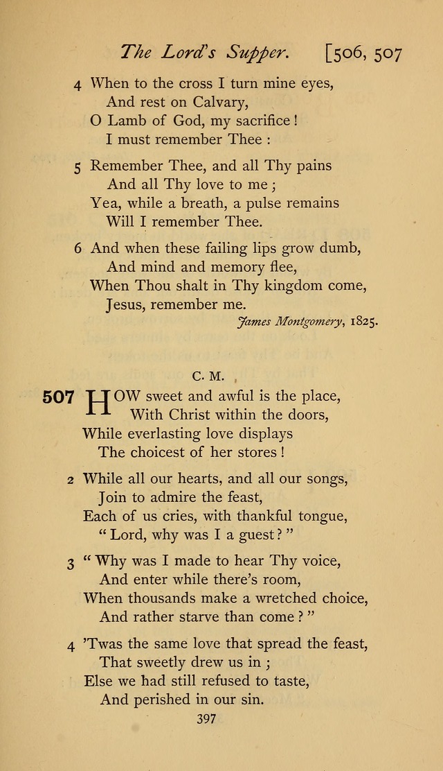 The Sacrifice of Praise. psalms, hymns, and spiritual songs designed for public worship and private devotion, with notes on the origin of hymns. page 397